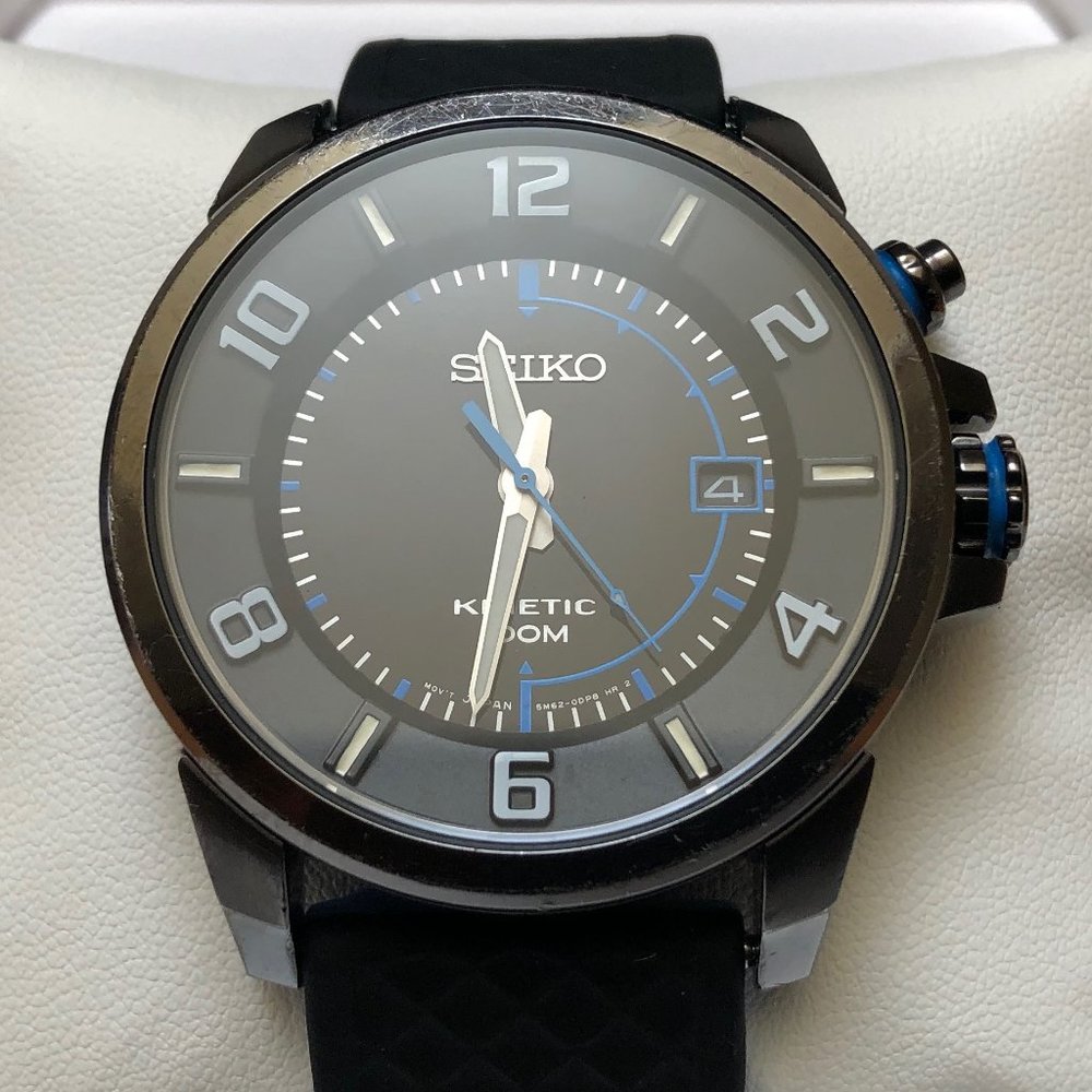 Vintage Seiko Kinetic Men's Watch with New Capacitor and New Strap SKA555